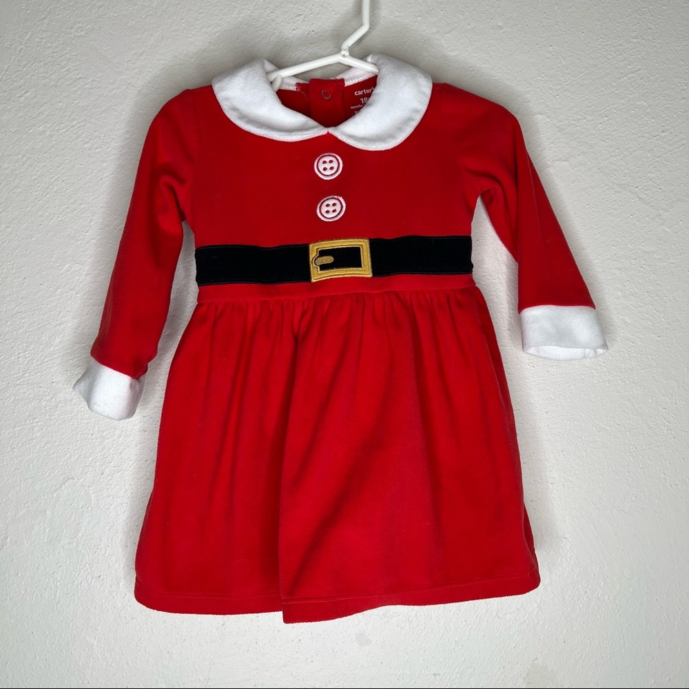 Carters Red Fleece Santa Dress 18 months